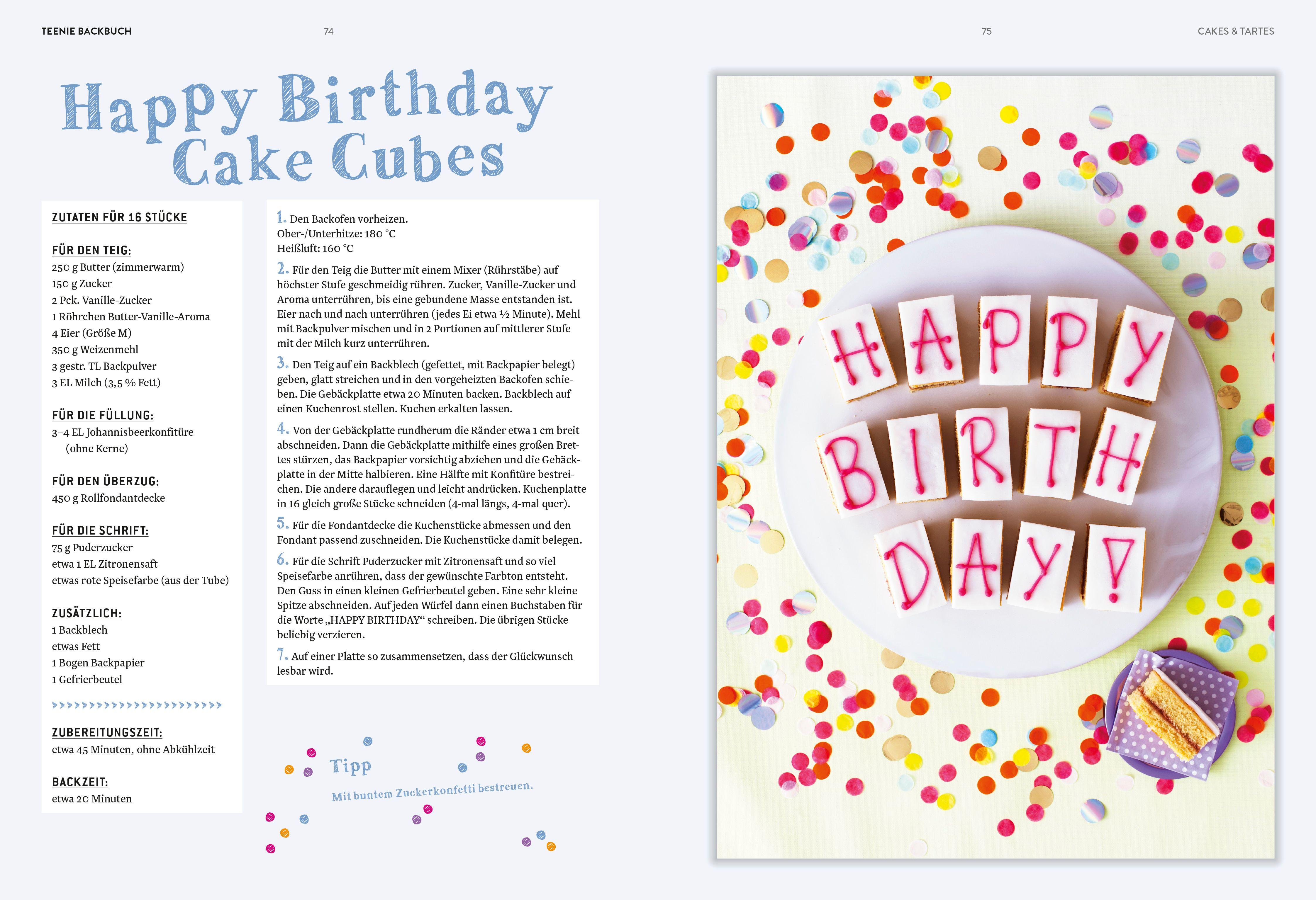 Beispielinhalt (Bild) Teenie Backbuch