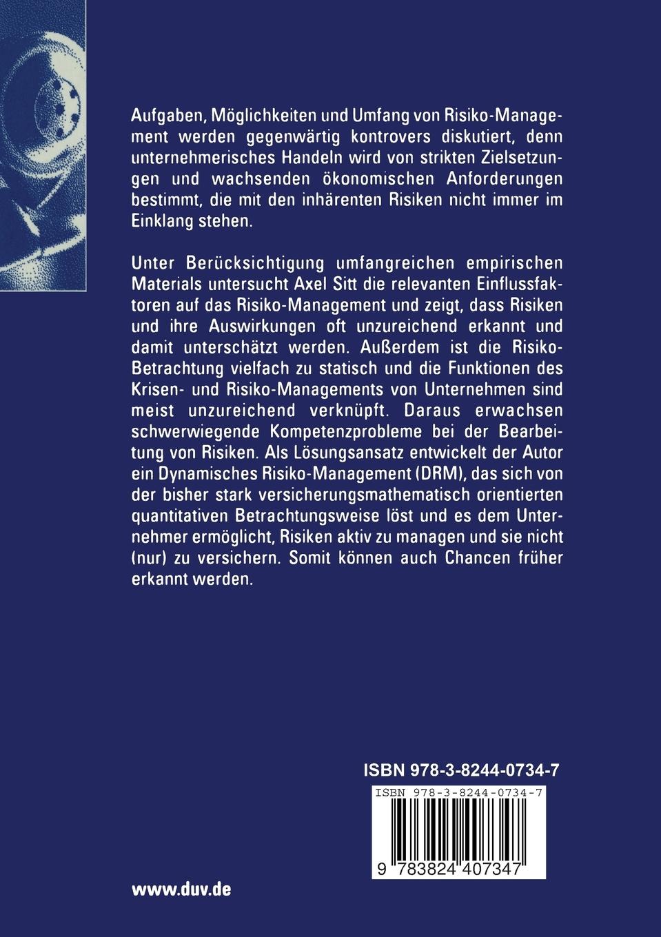 Rückseitencover Dynamisches Risiko-Management