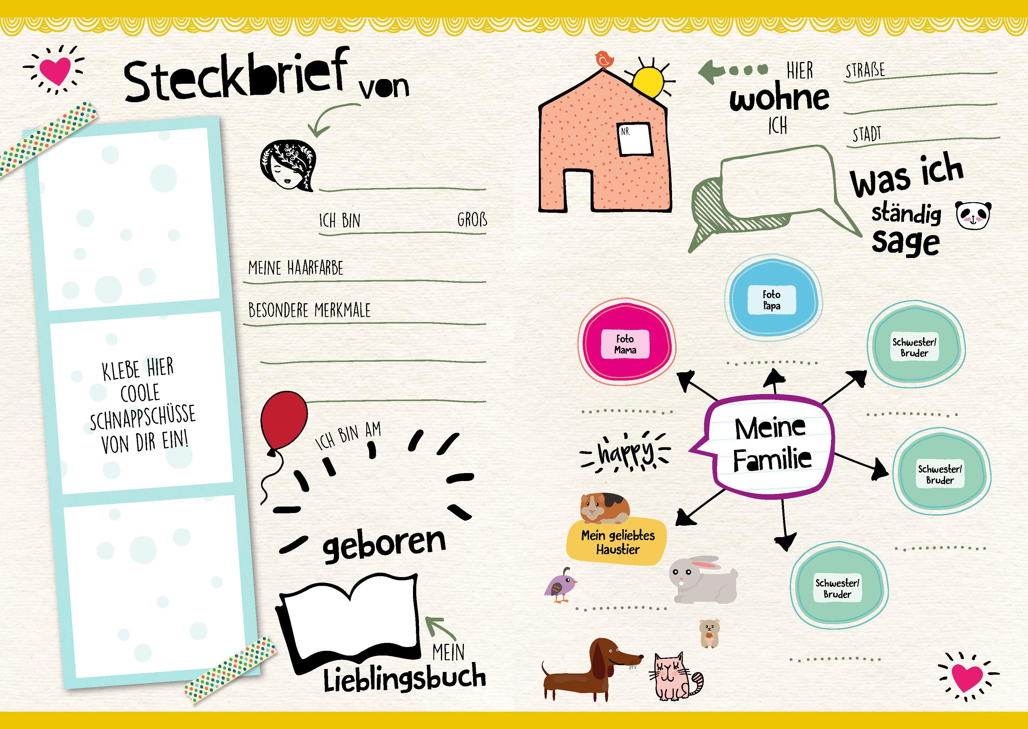 Beispielinhalt (Bild) Mein Eintragbuch 100 Ideen: Das bin ich