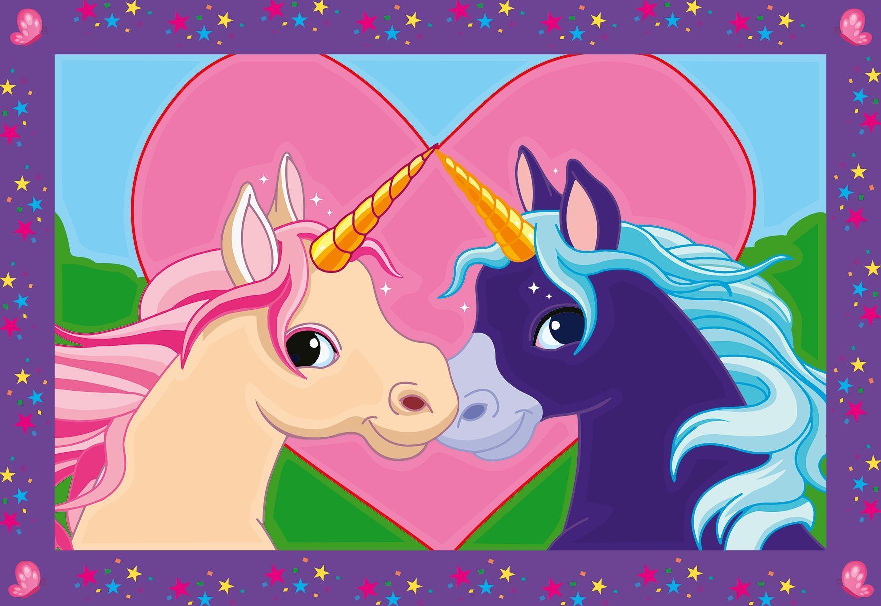 Beispielinhalt (Bild) Bunte Einhornwelt Malen nach Zahlen Junior