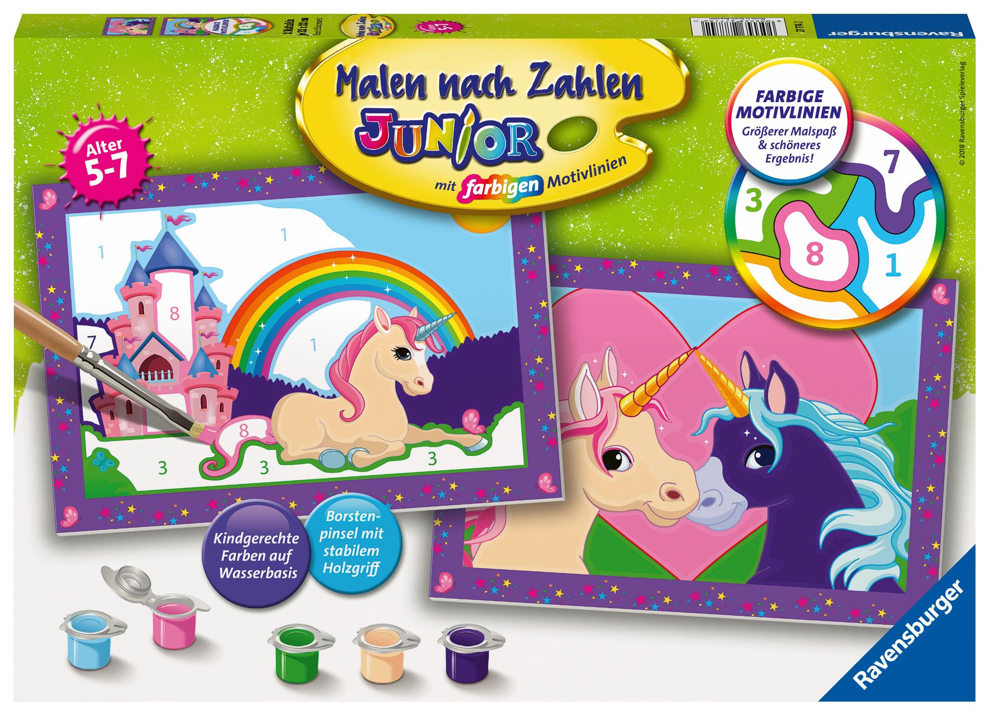 Vorderes Coverbild Bunte Einhornwelt Malen nach Zahlen Junior
