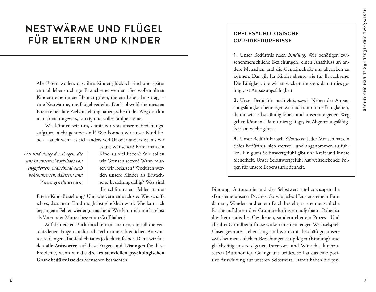 Beispielinhalt (Bild) Nestwärme, die Flügel verleiht