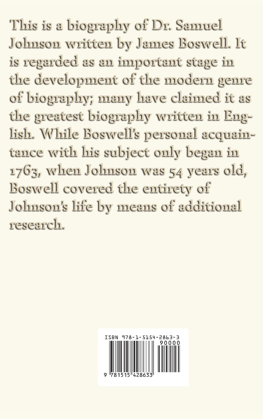 Rückseitencover The Life of Samuel Johnson