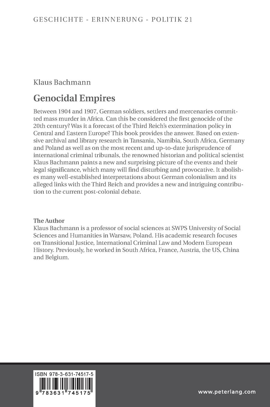Rückseitencover Genocidal Empires