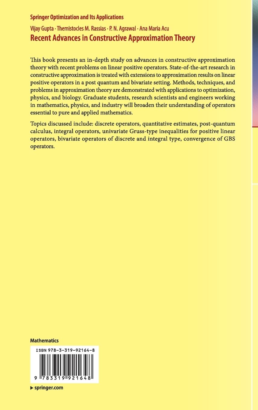 Rückseitencover Recent Advances in Constructive Approximation Theory