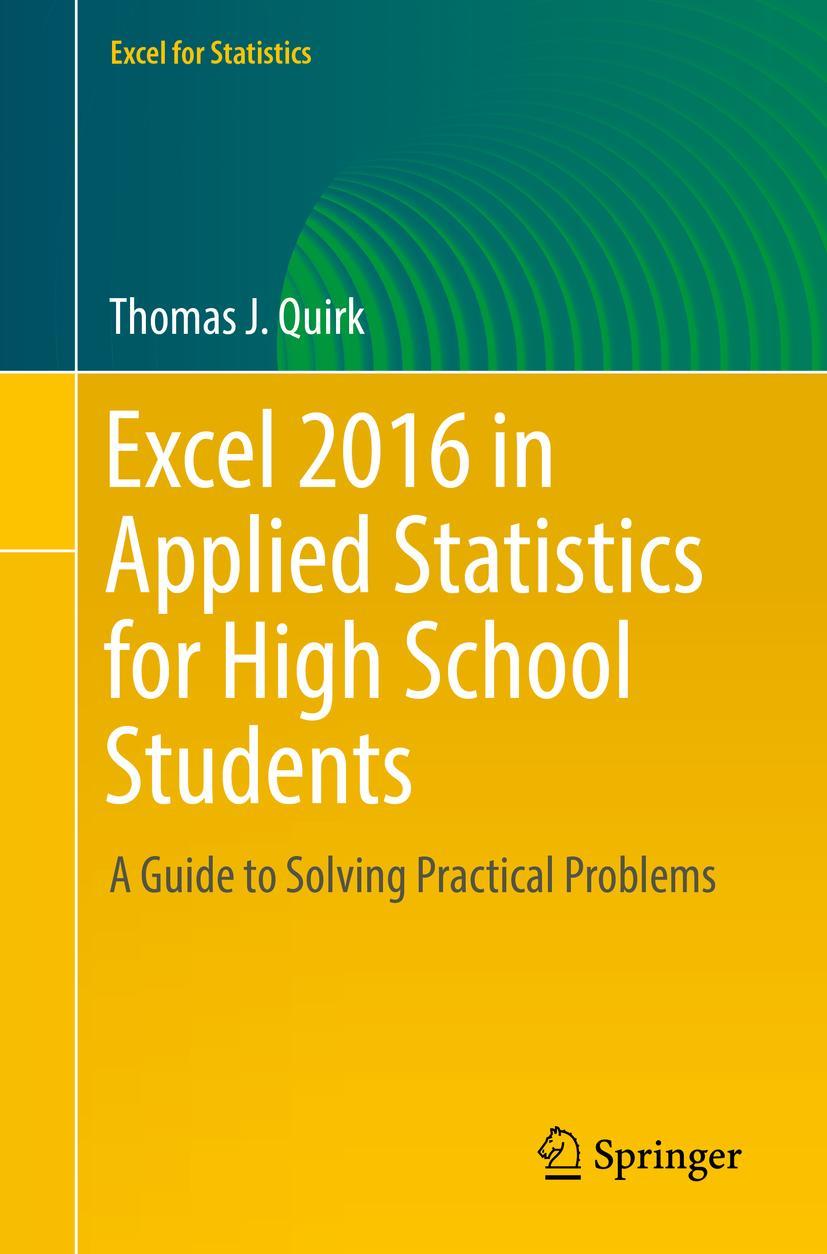 Vorderes Coverbild Excel 2016 in Applied Statistics for High School Students