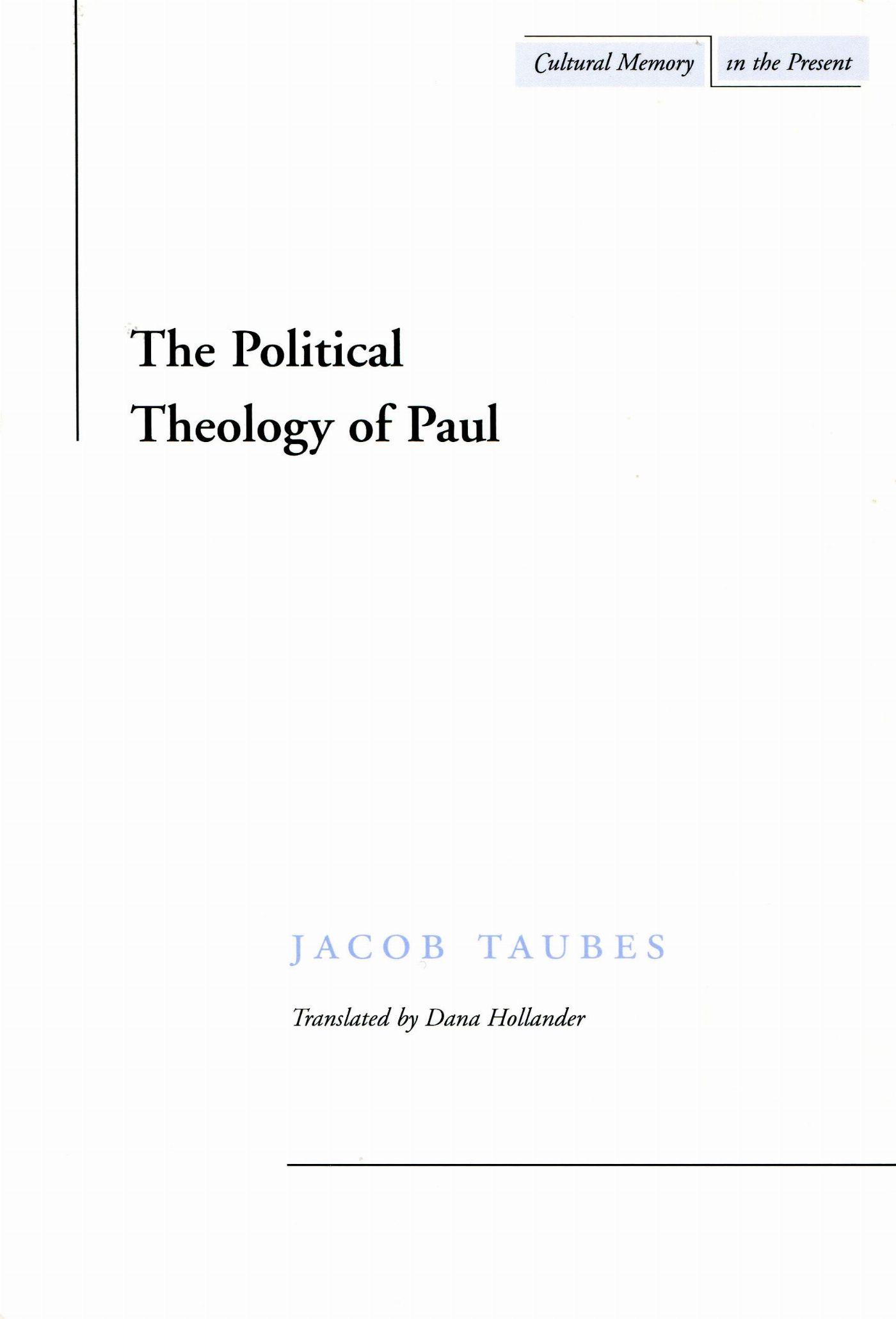 Vorderes Coverbild The Political Theology of Paul