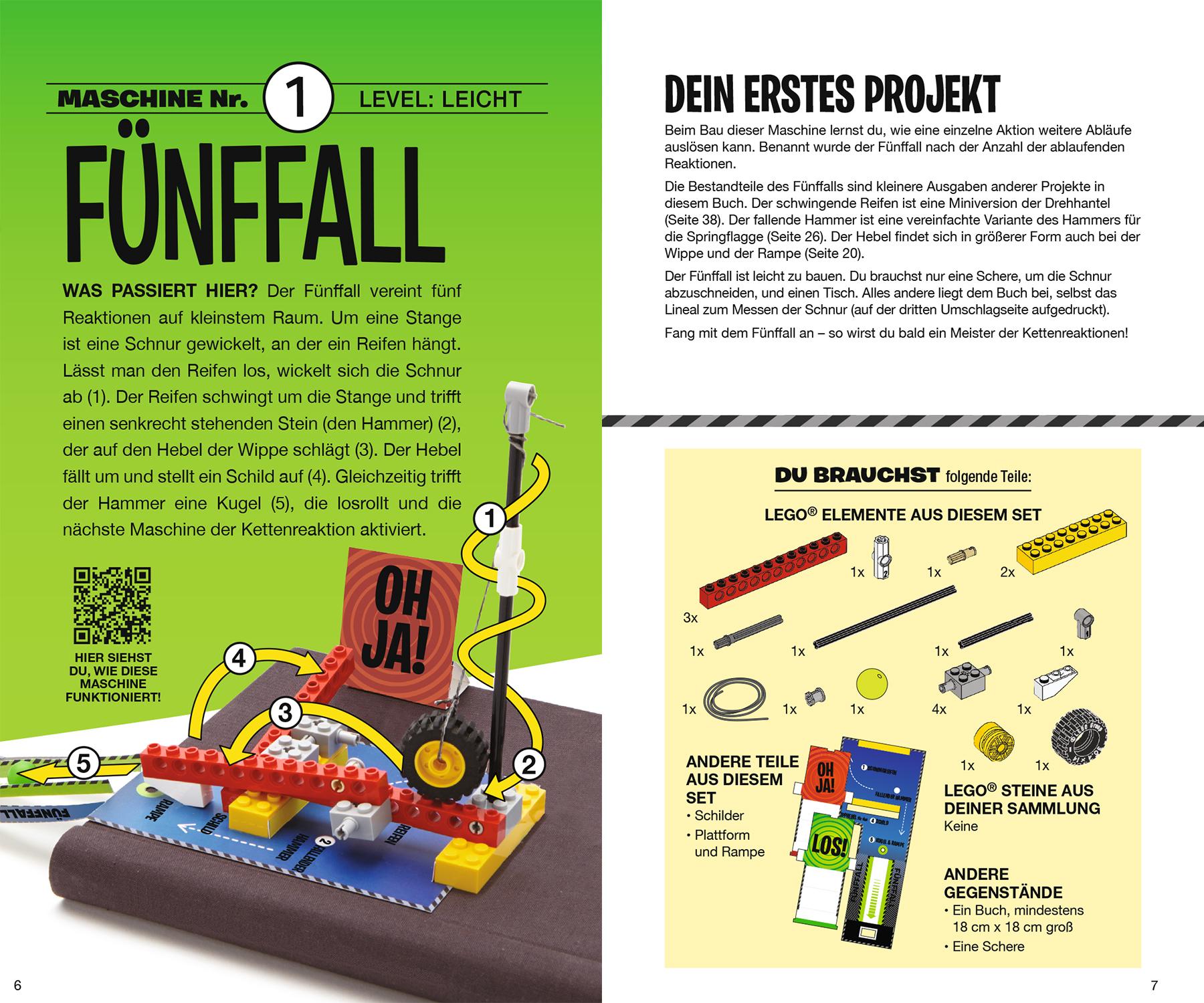 Beispielinhalt (Bild) LEGO® Kettenreaktionen: Baue dir 10 bewegliche Maschinen