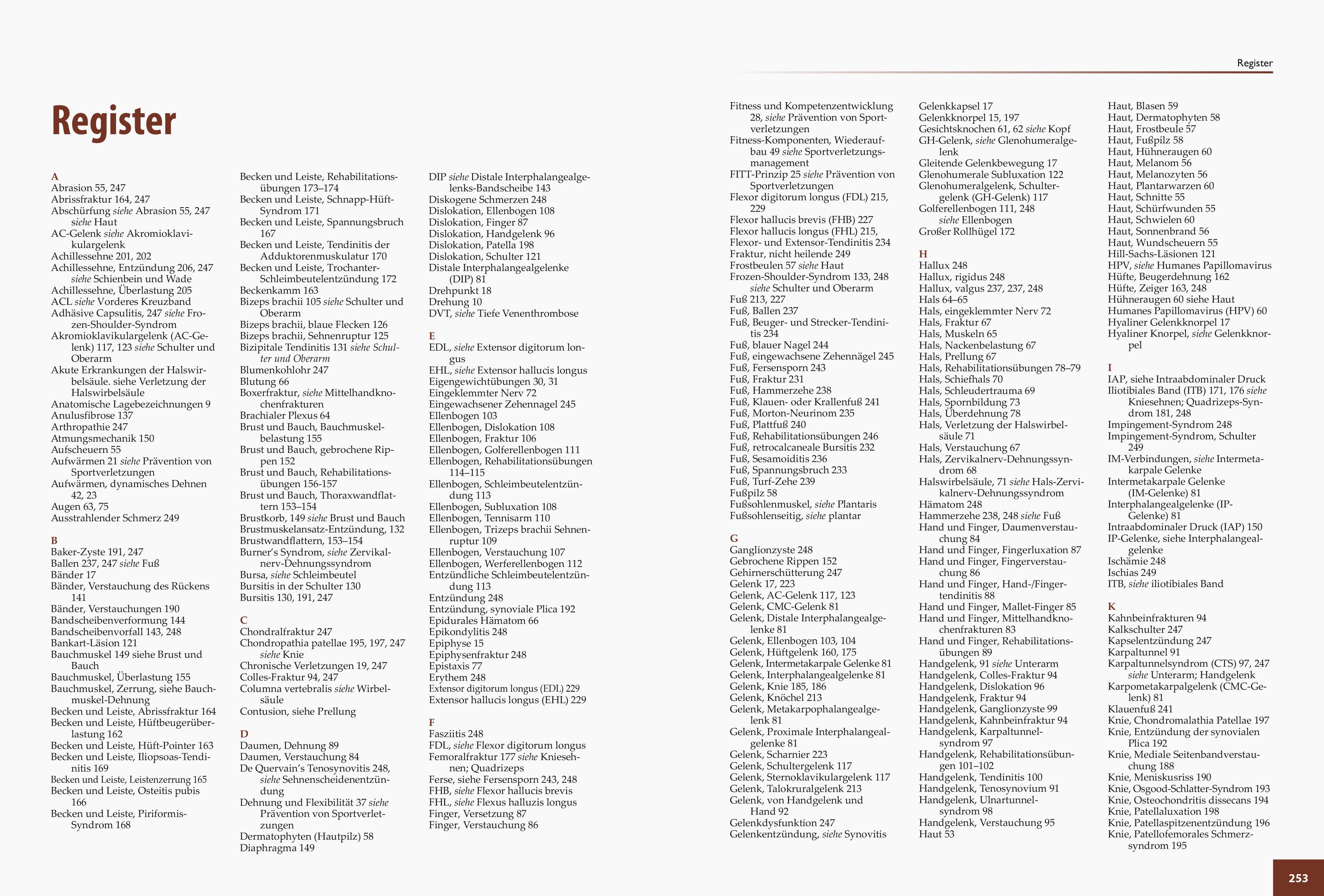 Beispielinhalt (Bild) Die Anatomie der Sportverletzungen