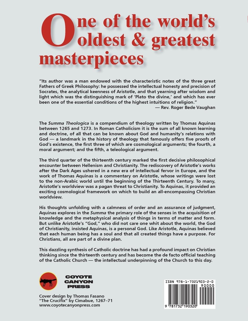 Rückseitencover Summa Theologica Complete in a Single Volume