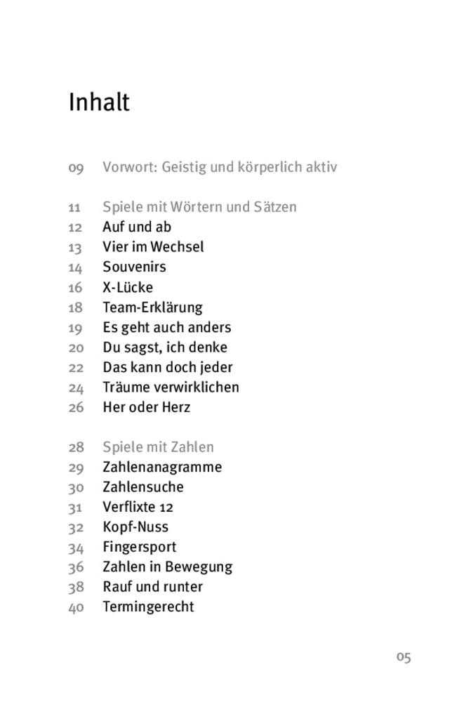 Beispielinhalt (Bild) Die 50 besten Spiele zum Gedächtnistraining mit Senioren
