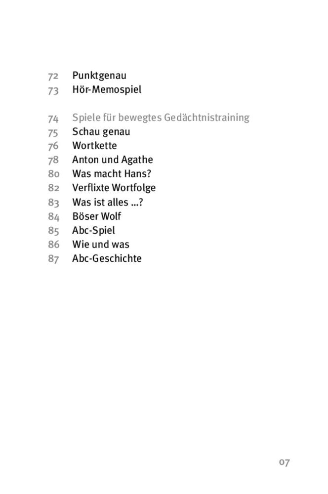Beispielinhalt (Bild) Die 50 besten Spiele zum Gedächtnistraining mit Senioren
