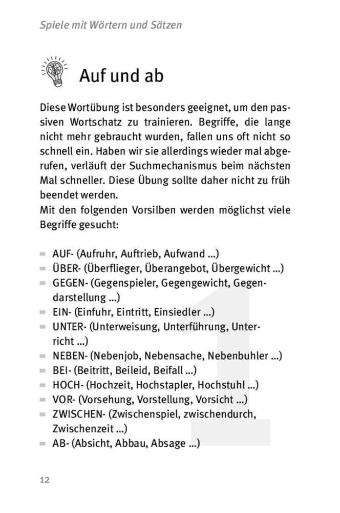 Beispielinhalt (Bild) Die 50 besten Spiele zum Gedächtnistraining mit Senioren