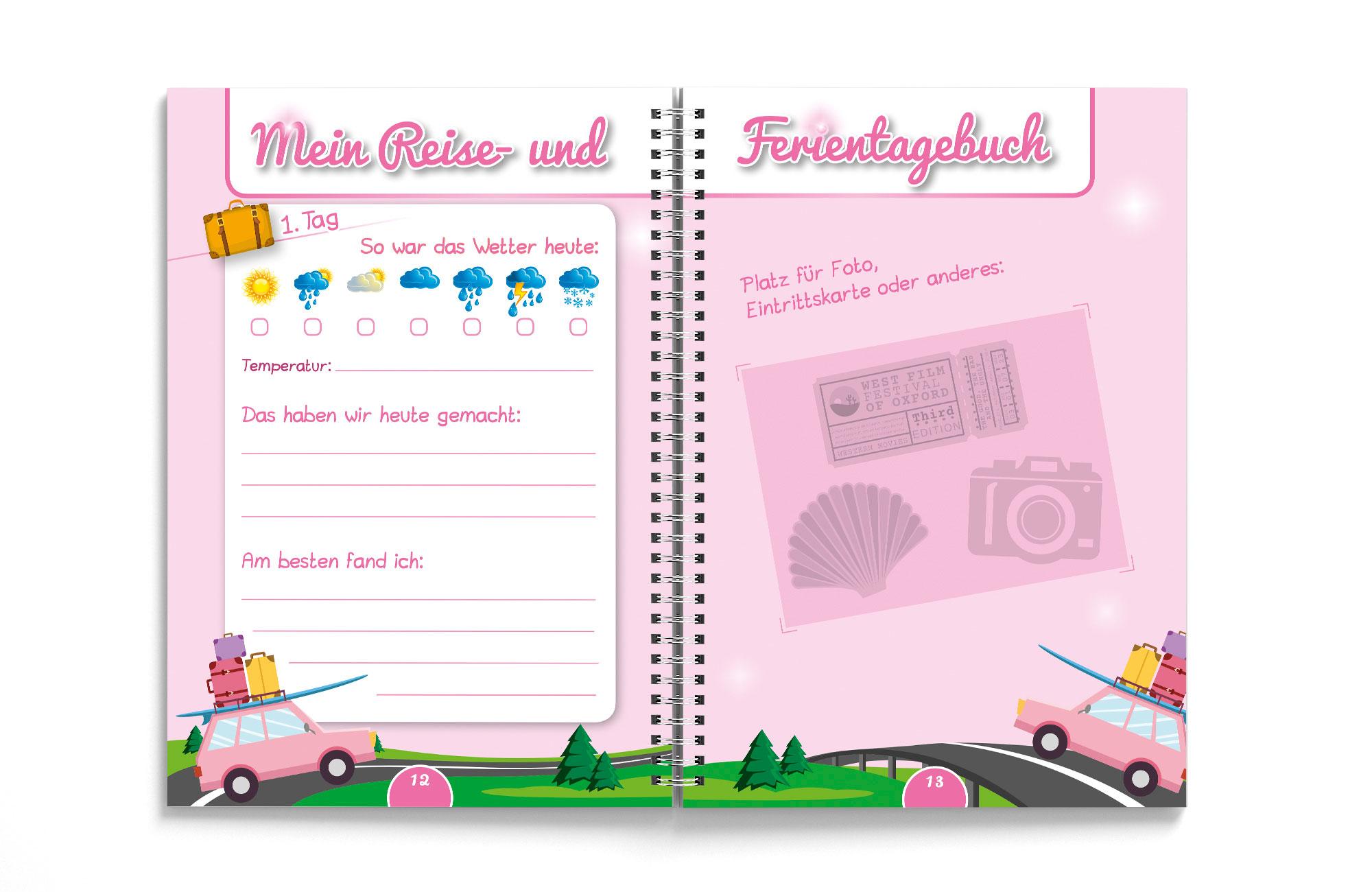 Beispielinhalt (Bild) Urlaubs- und Ferientagebuch