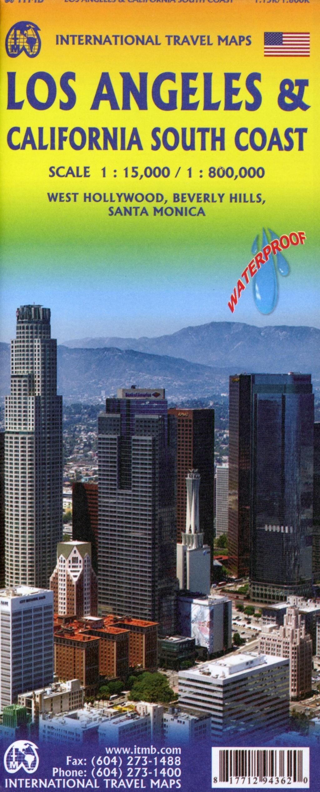 Vorderes Coverbild Stadtplan Los Angeles 1:15 000 / California South Coast 1 : 800 000