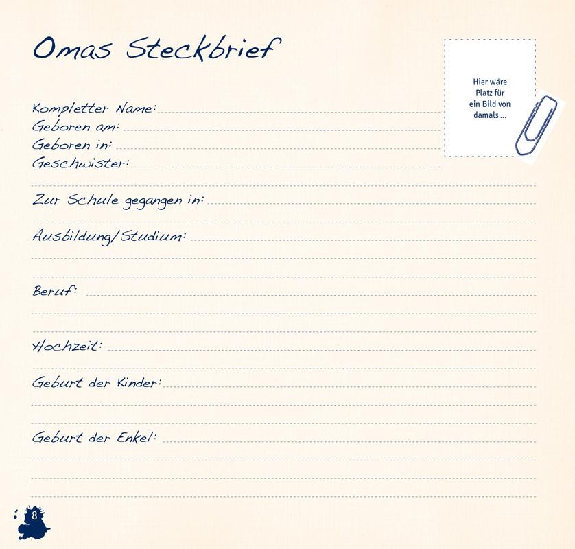 Beispielinhalt (Bild) Erzähl mir dein Leben - Leinenausgabe