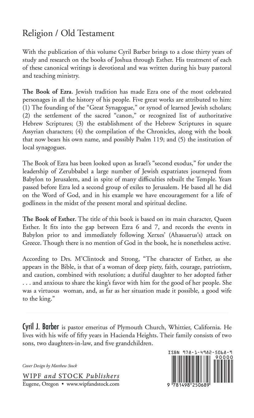 Rückseitencover Ezra and Esther