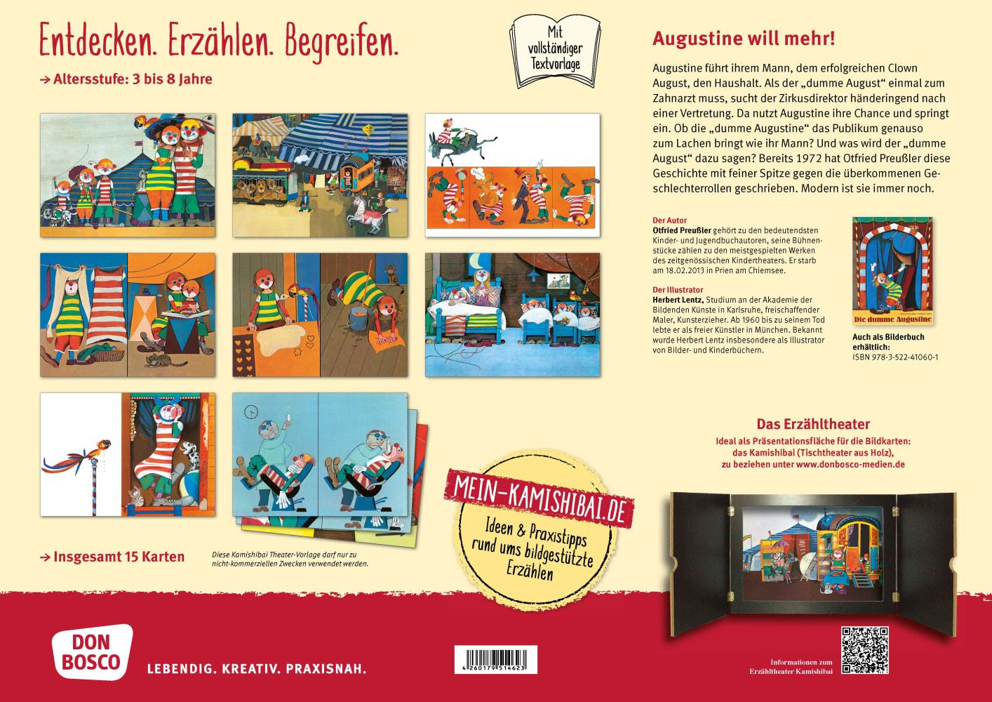 Beispielinhalt (Bild) Die dumme Augustine. Kamishibai Bildkartenset.