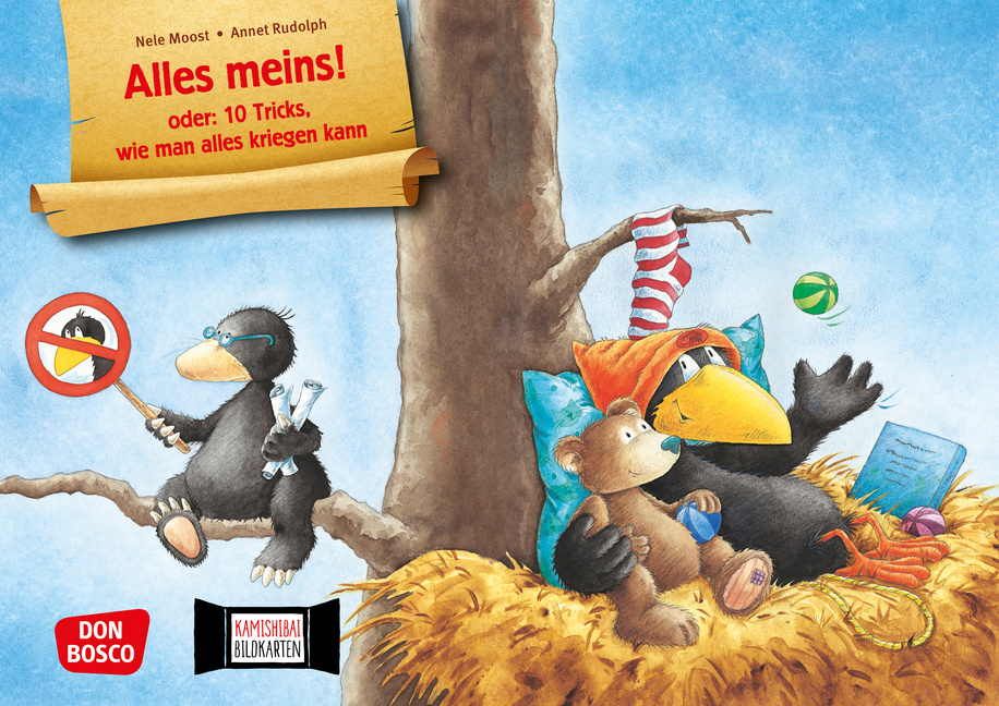 Vorderes Coverbild Der kleine Rabe Socke: Alles meins! Kamishibai Bildkartenset.