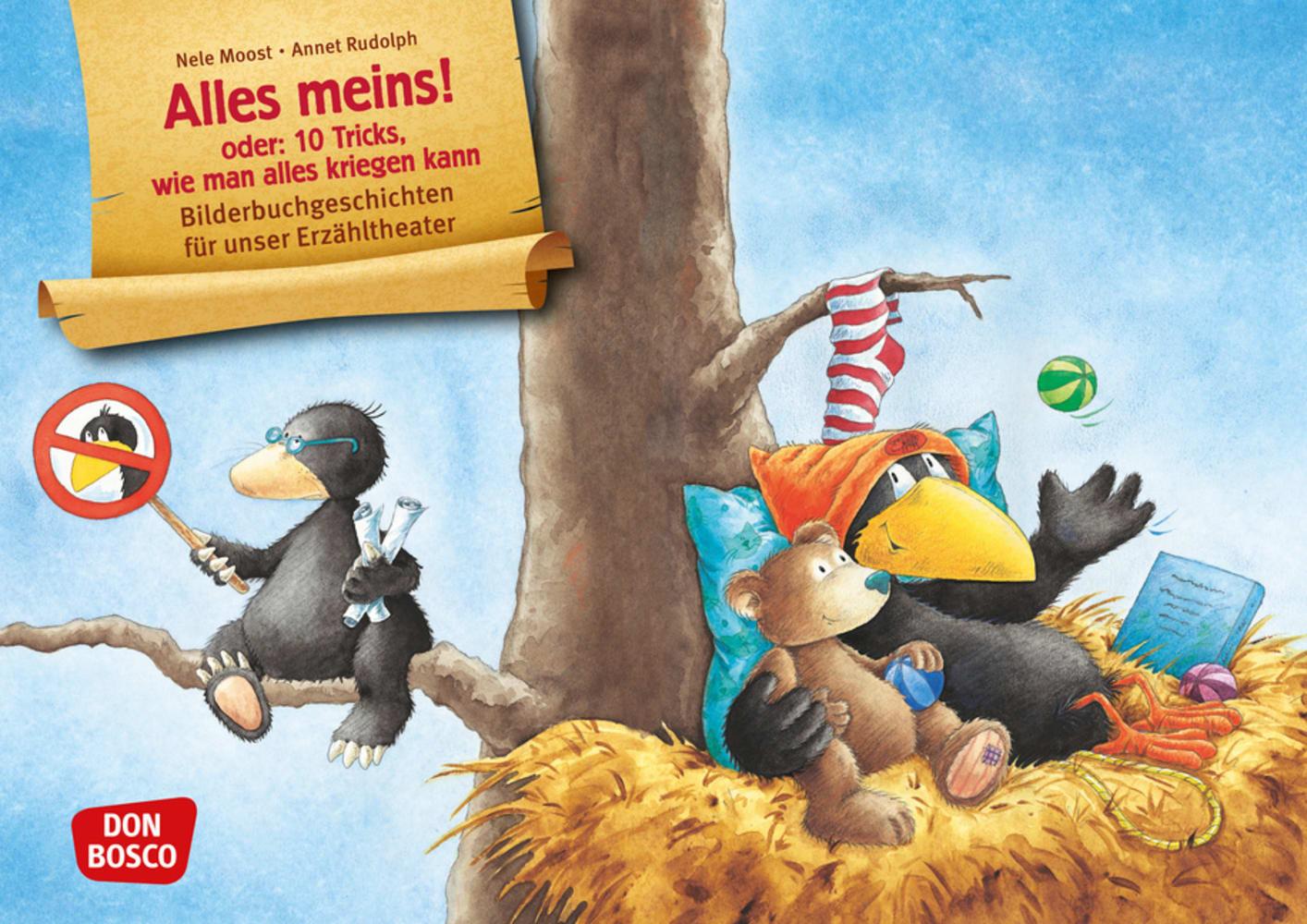 Vorderes Coverbild Der kleine Rabe Socke: Alles meins! Kamishibai Bildkartenset.