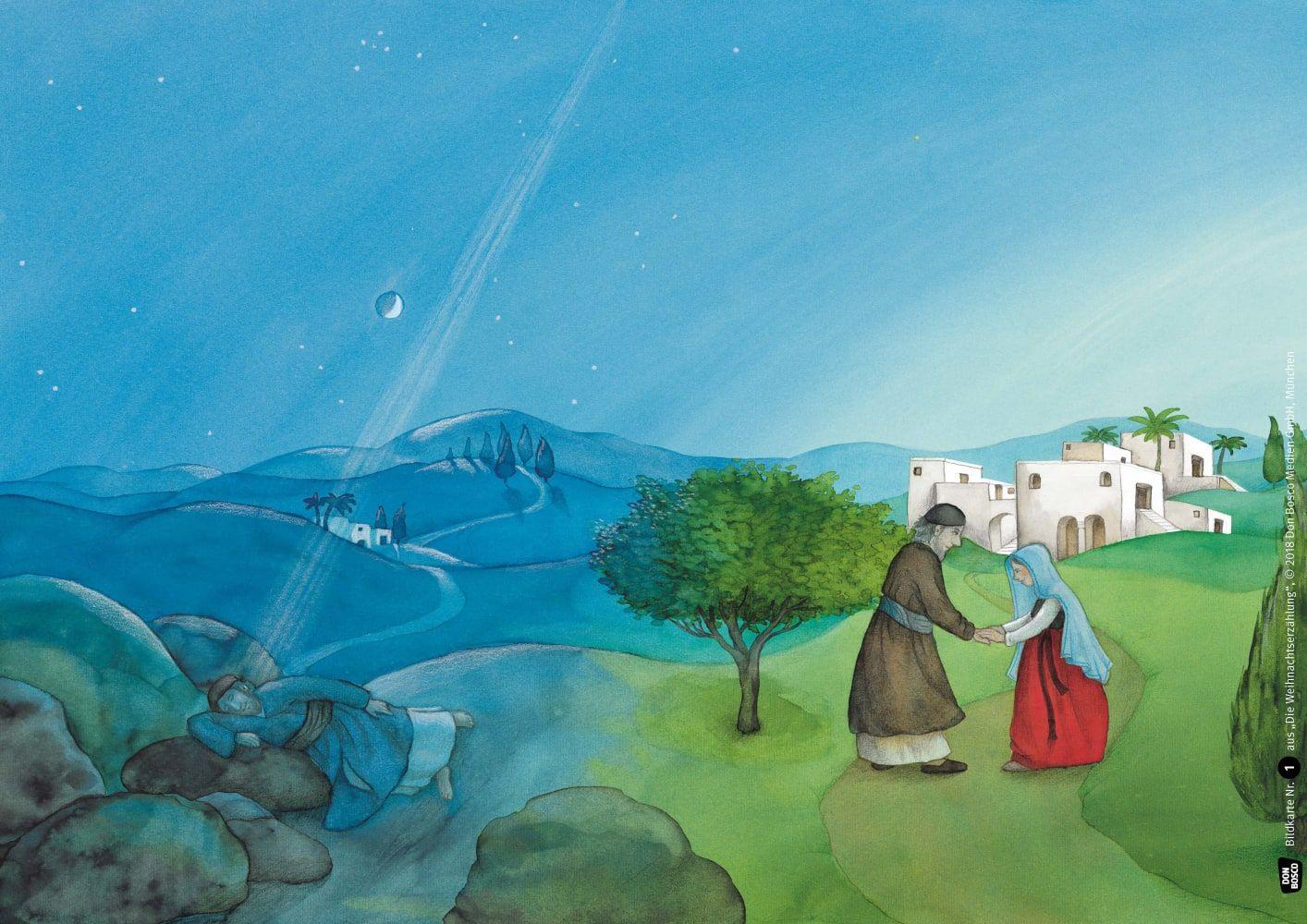 Beispielinhalt (Bild) Die Weihnachtserzählung. Kamishibai Bildkartenset.