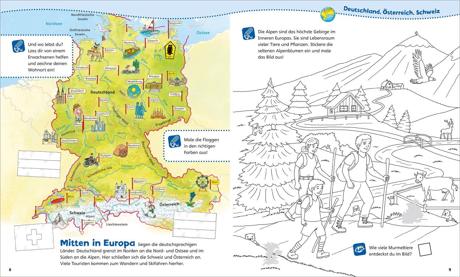Beispielinhalt (Bild) WAS IST WAS Junior Mitmach-Heft Die Welt entdecken
