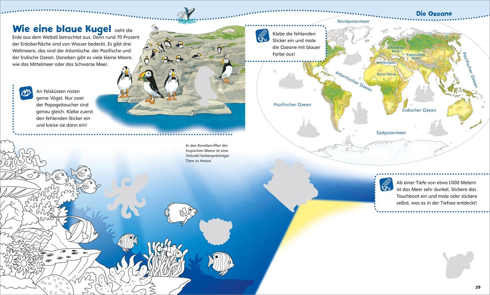 Beispielinhalt (Bild) WAS IST WAS Junior Mitmach-Heft Die Welt entdecken