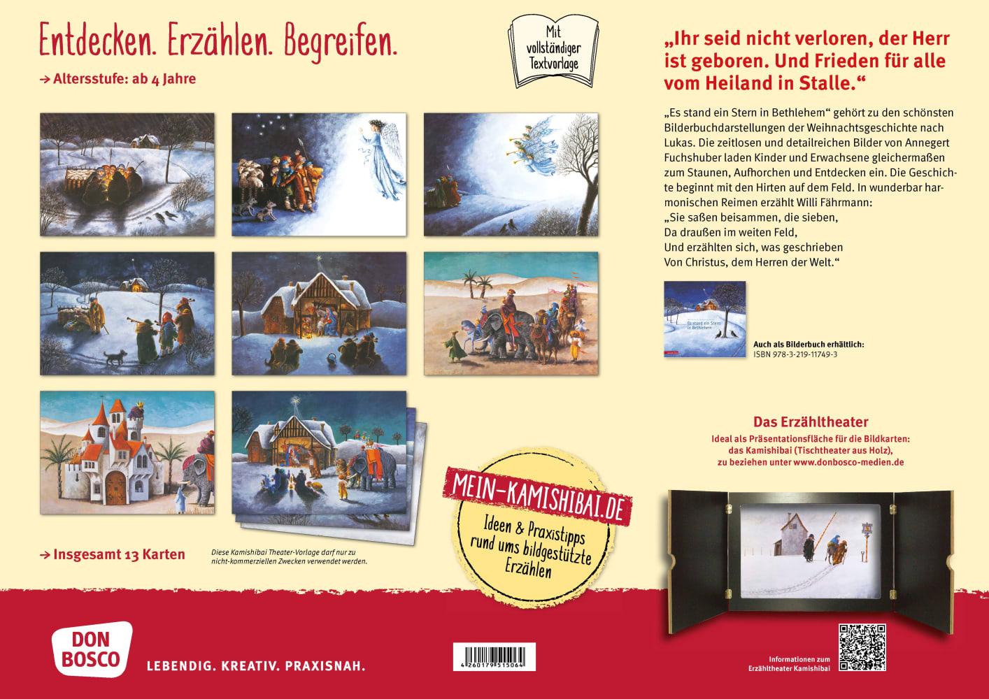 Beispielinhalt (Bild) Es stand ein Stern in Bethlehem. Kamishibai Bildkartenset.