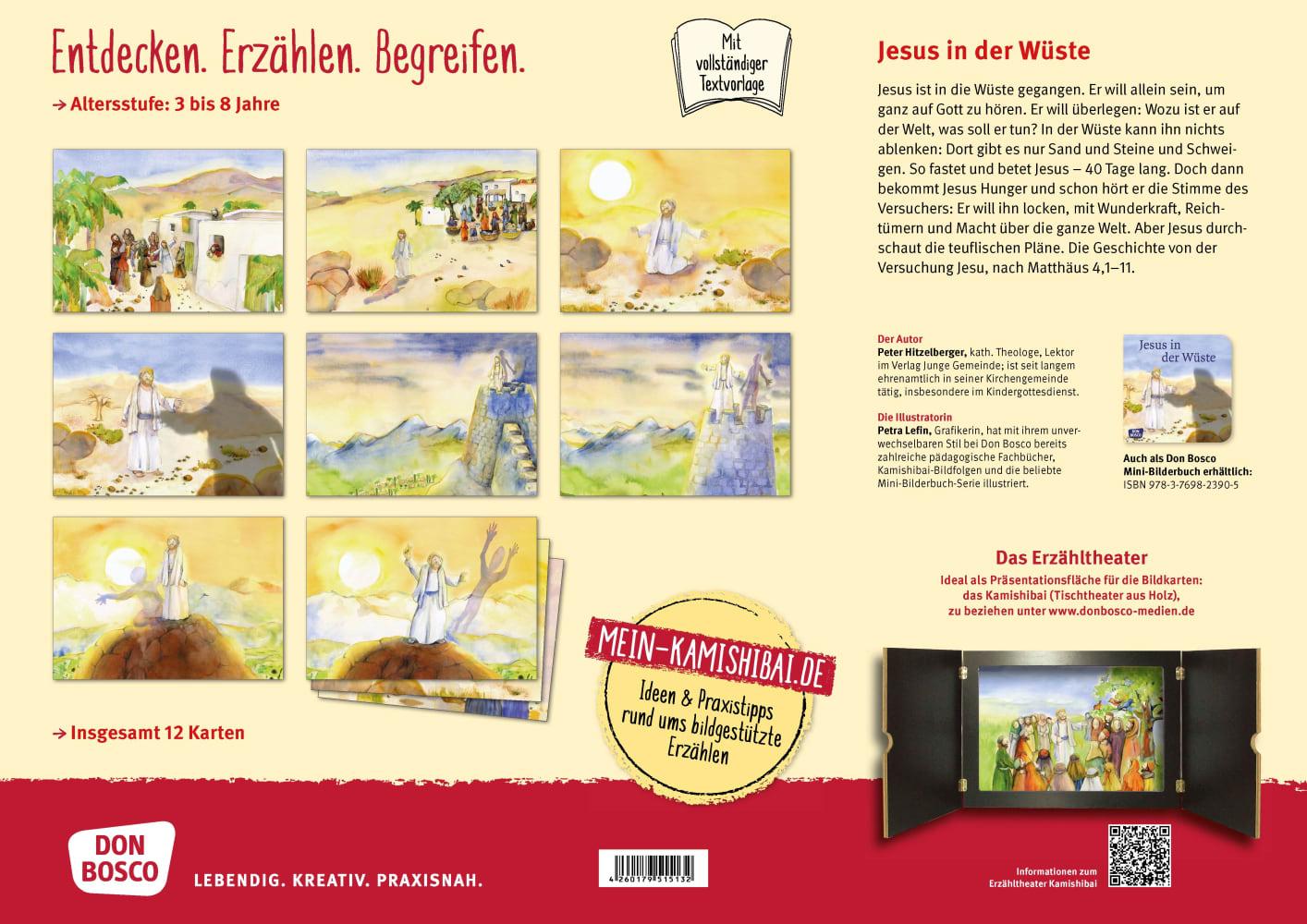 Beispielinhalt (Bild) Jesus in der Wüste. Kamishibai Bildkartenset.