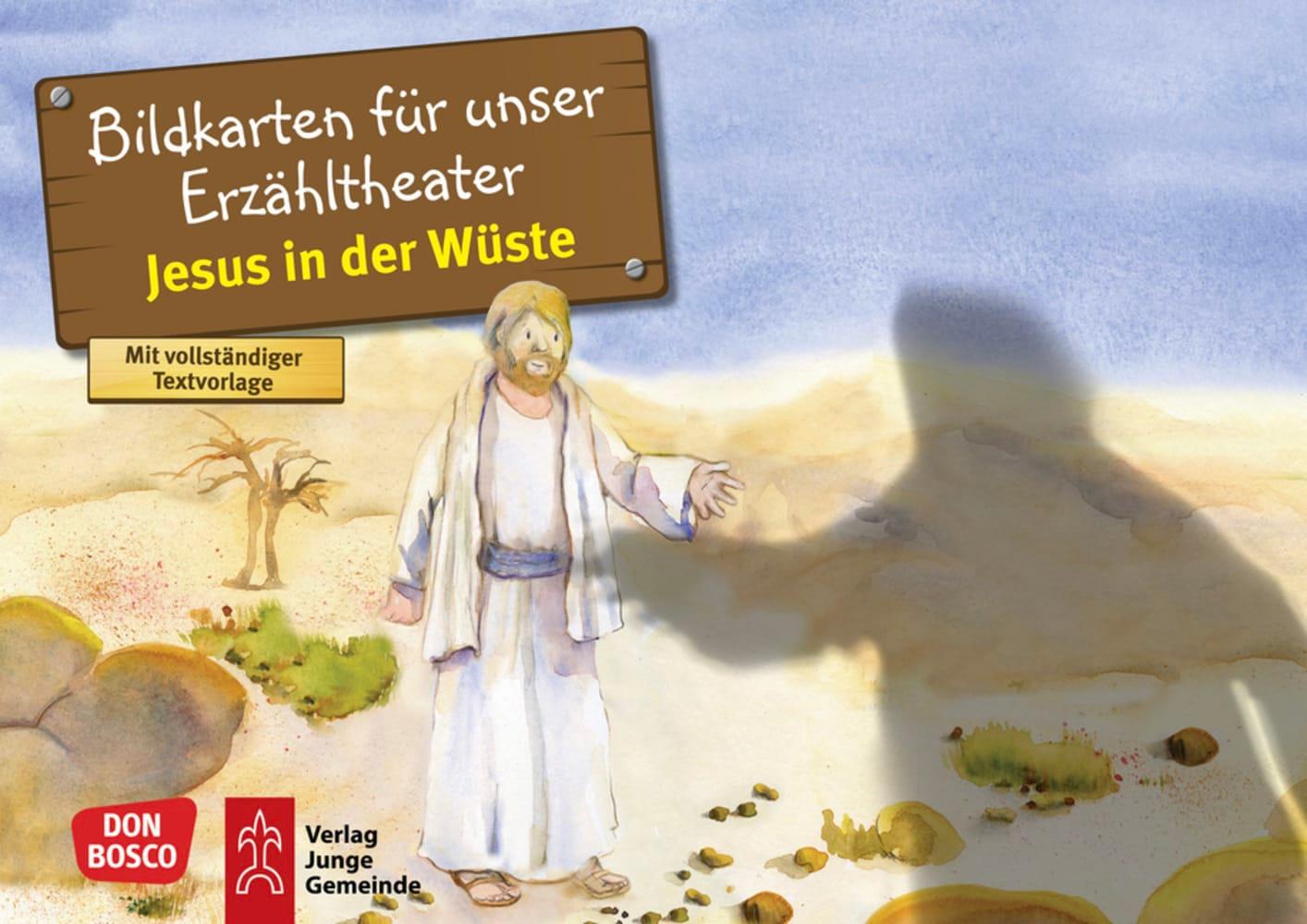 Vorderes Coverbild Jesus in der Wüste. Kamishibai Bildkartenset.