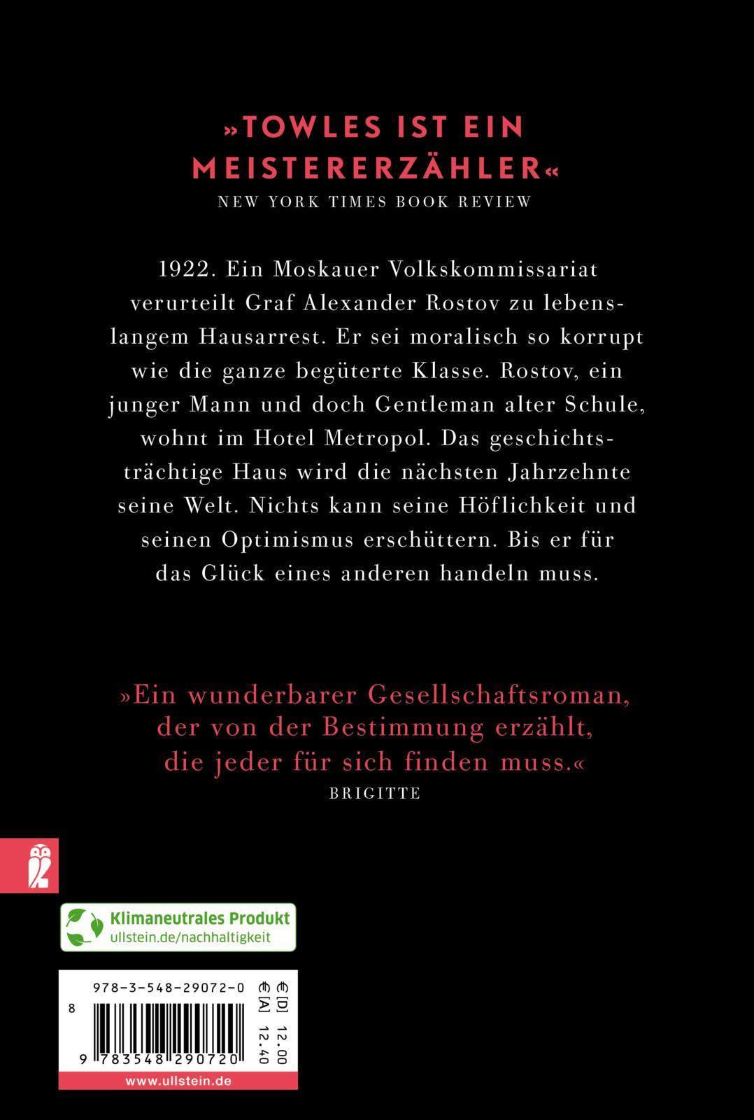 Rückseitencover Ein Gentleman in Moskau
