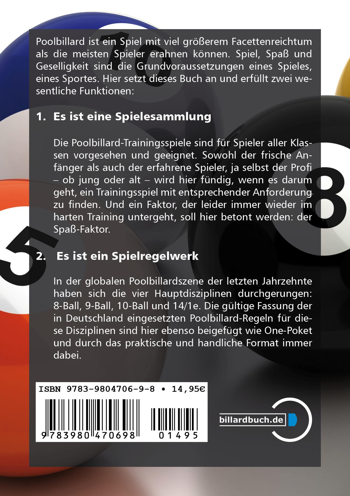 Rückseitencover Trainingsspiele mit der Pool School Germany