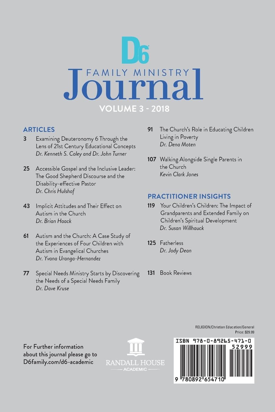 Rückseitencover D6 Family Ministry Journal