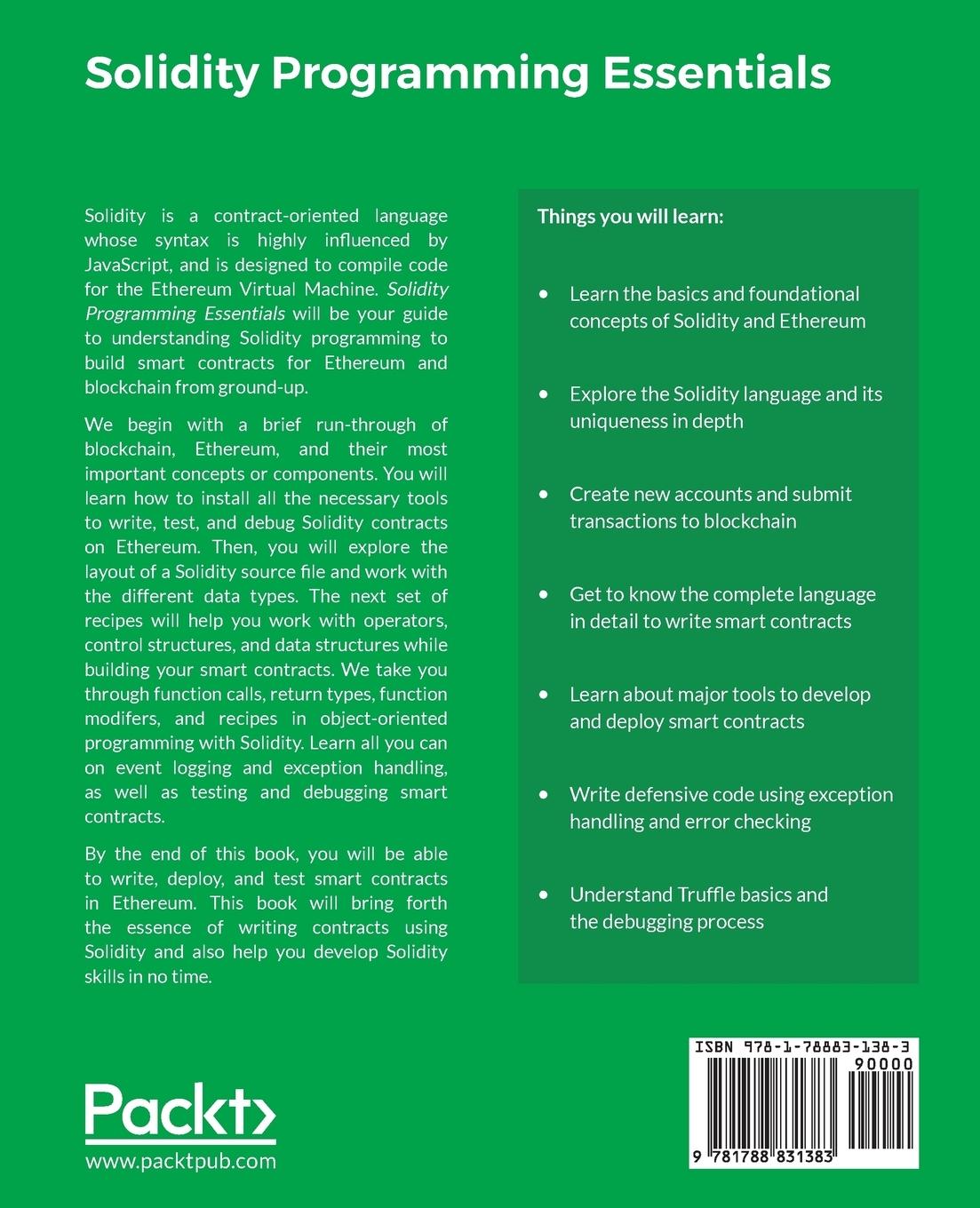 Rückseitencover Solidity Programming Essentials