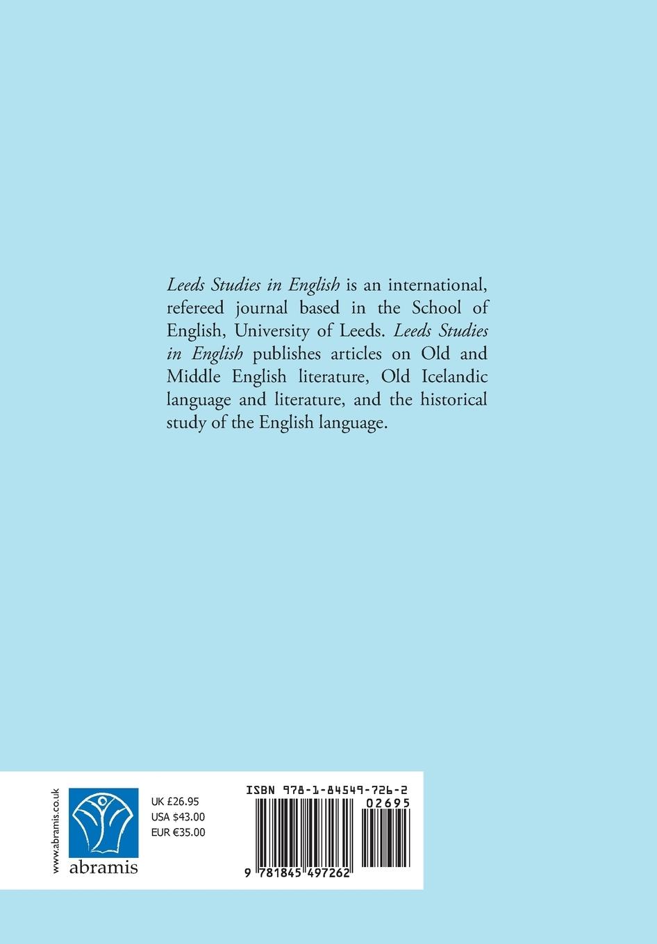 Rückseitencover Leeds Studies in English 2016