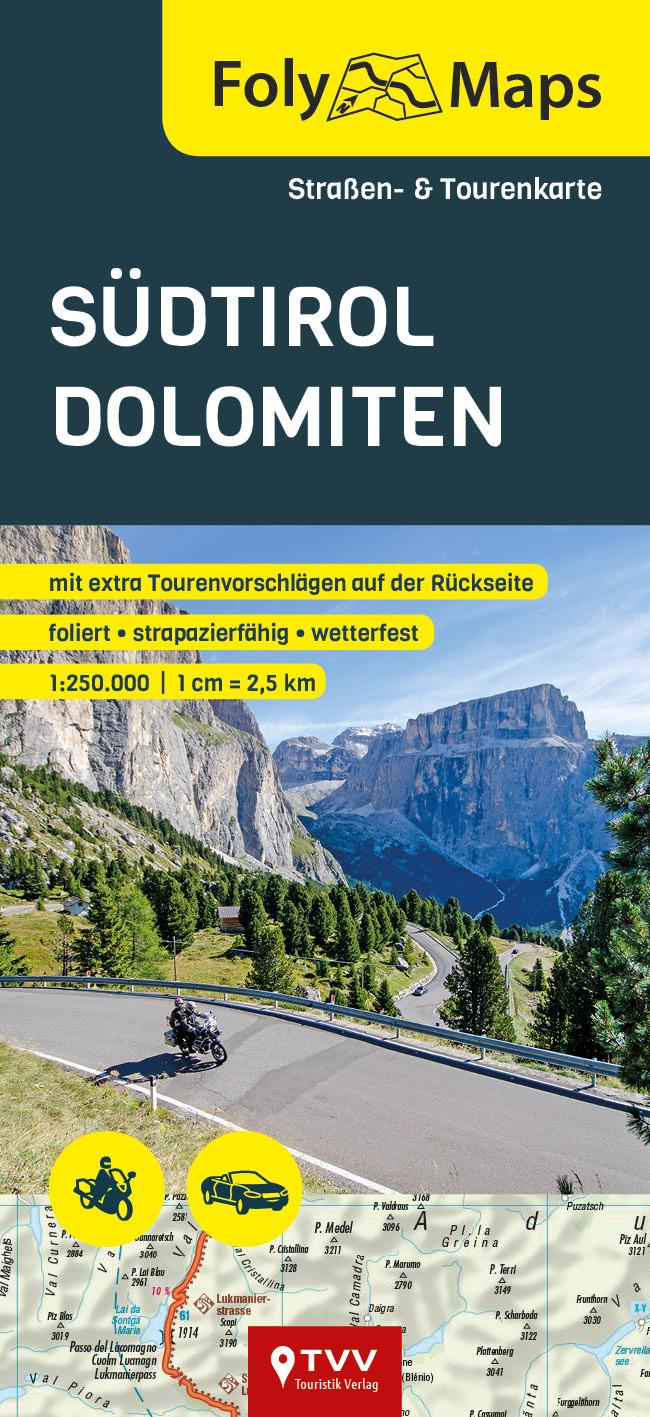 Vorderes Coverbild FolyMaps Südtirol Dolomiten 1:250 000