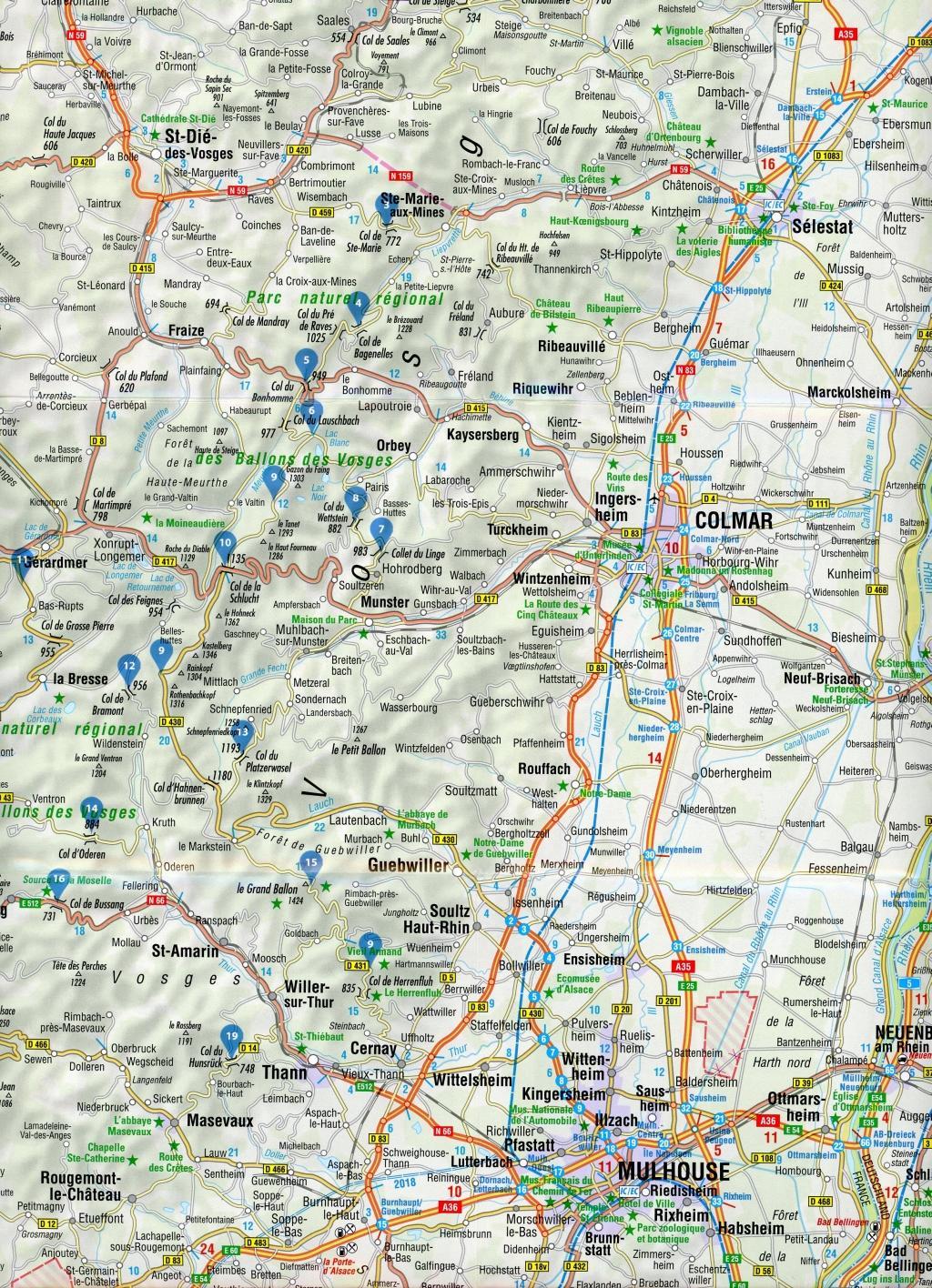 Beispielinhalt (Bild) FolyMaps Vogesen 1:250 000
