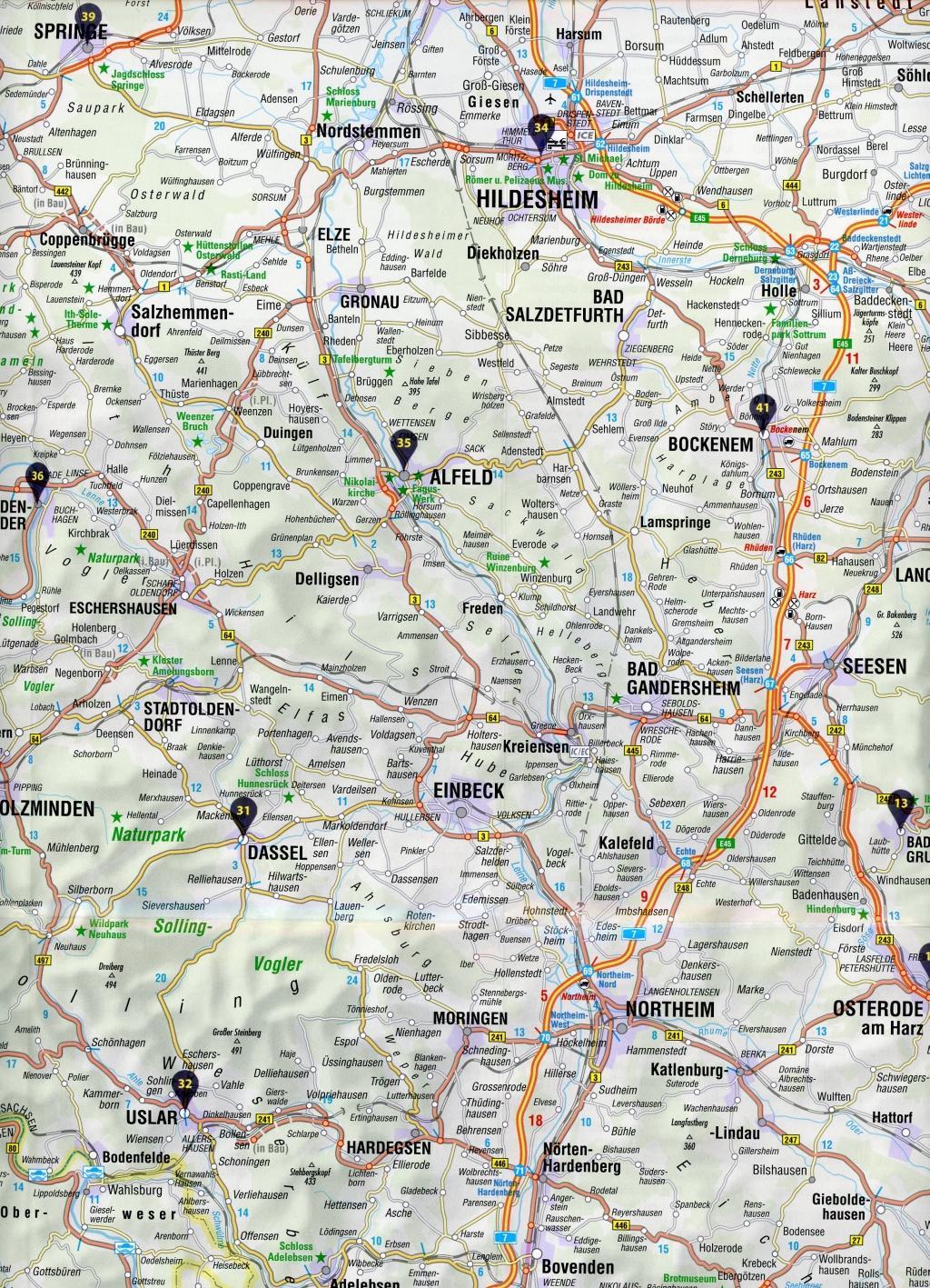 Beispielinhalt (Bild) FolyMaps Harz Weserbergland 1:250 000