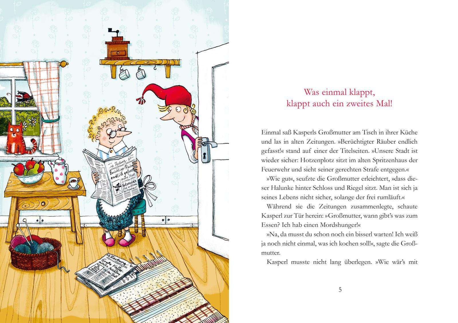 Beispielinhalt (Bild) Der Räuber Hotzenplotz: Der Räuber Hotzenplotz und die Mondrakete. Kinderbuch-Klassiker mit amüsanten Geschichten zum Vorlesen, farbiges und abenteuerreiches Bilderbuch