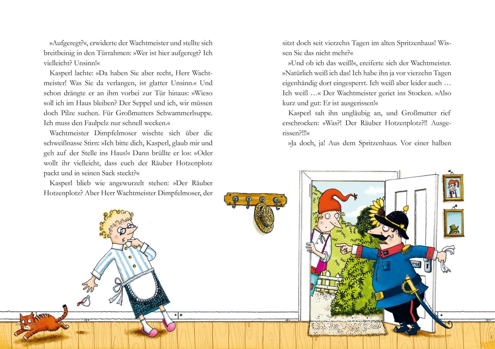 Beispielinhalt (Bild) Der Räuber Hotzenplotz: Der Räuber Hotzenplotz und die Mondrakete. Kinderbuch-Klassiker mit amüsanten Geschichten zum Vorlesen, farbiges und abenteuerreiches Bilderbuch