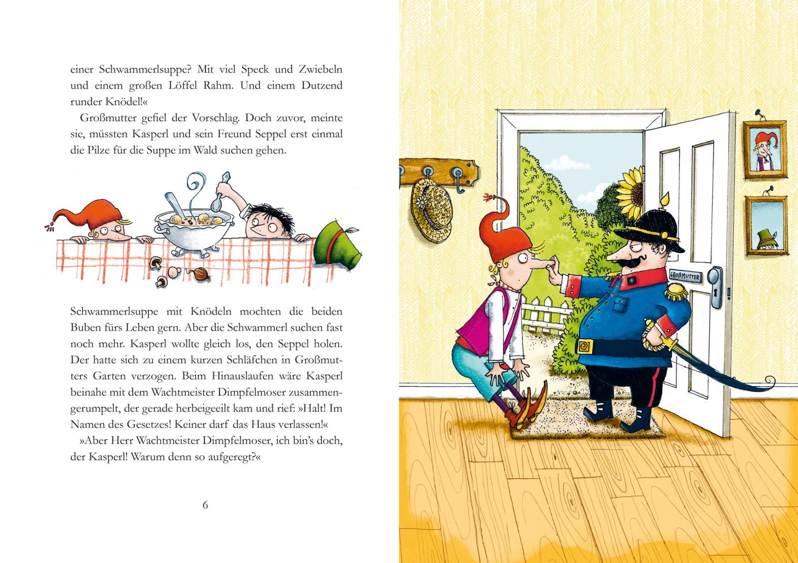 Beispielinhalt (Bild) Der Räuber Hotzenplotz: Der Räuber Hotzenplotz und die Mondrakete. Kinderbuch-Klassiker mit amüsanten Geschichten zum Vorlesen, farbiges und abenteuerreiches Bilderbuch