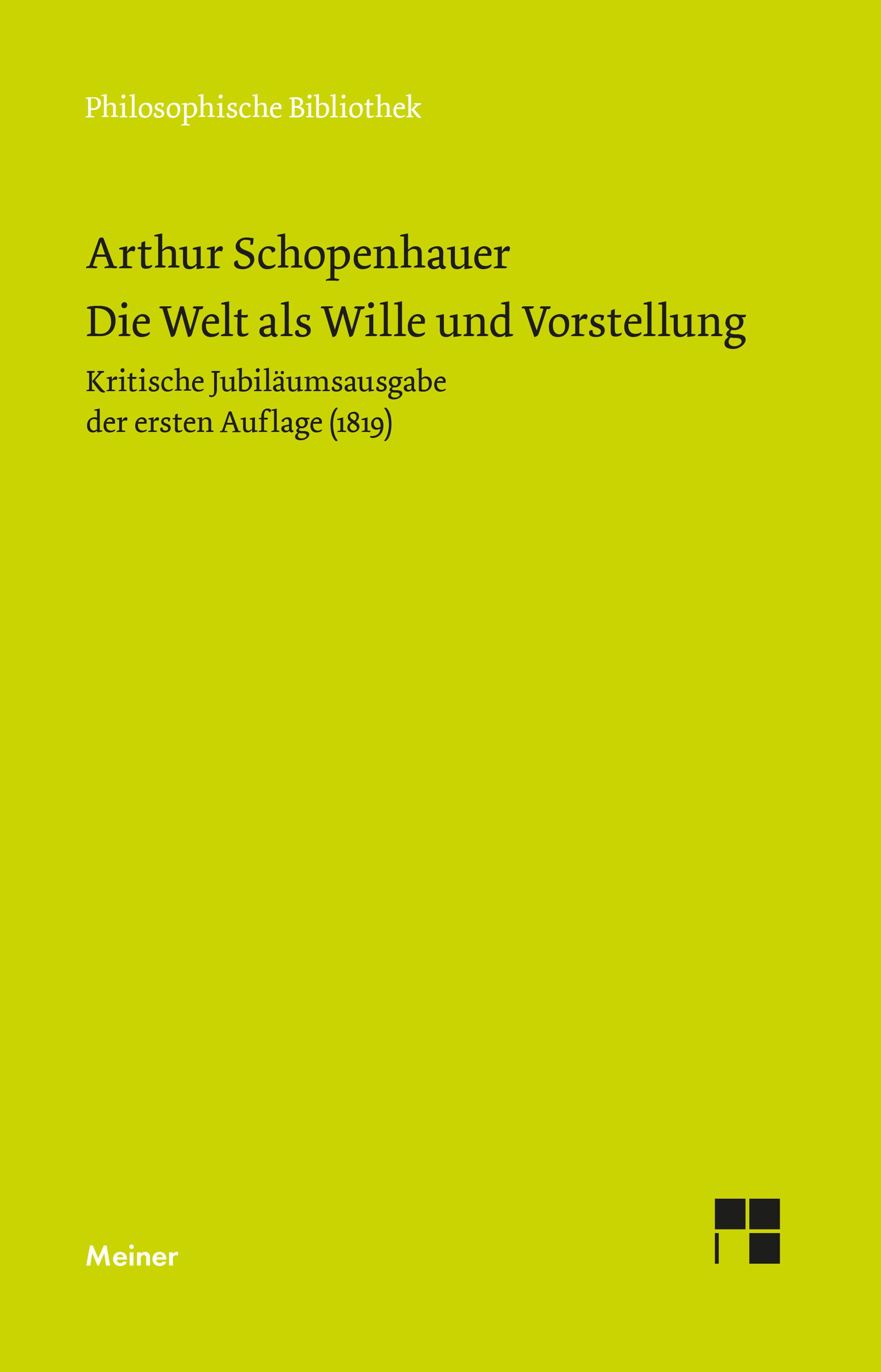 Vorderes Coverbild Die Welt als Wille und Vorstellung