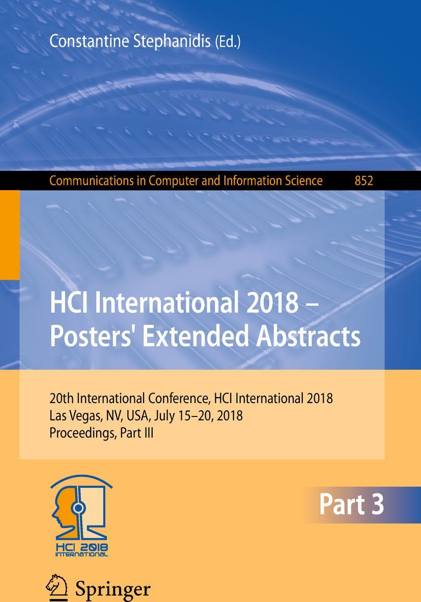 Vorderes Coverbild HCI International 2018 - Posters' Extended Abstracts