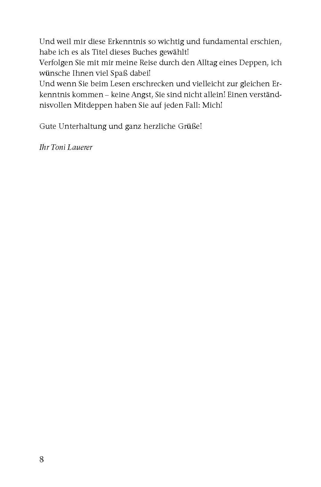 Beispielinhalt (Bild) Mei, bin i a Depp!