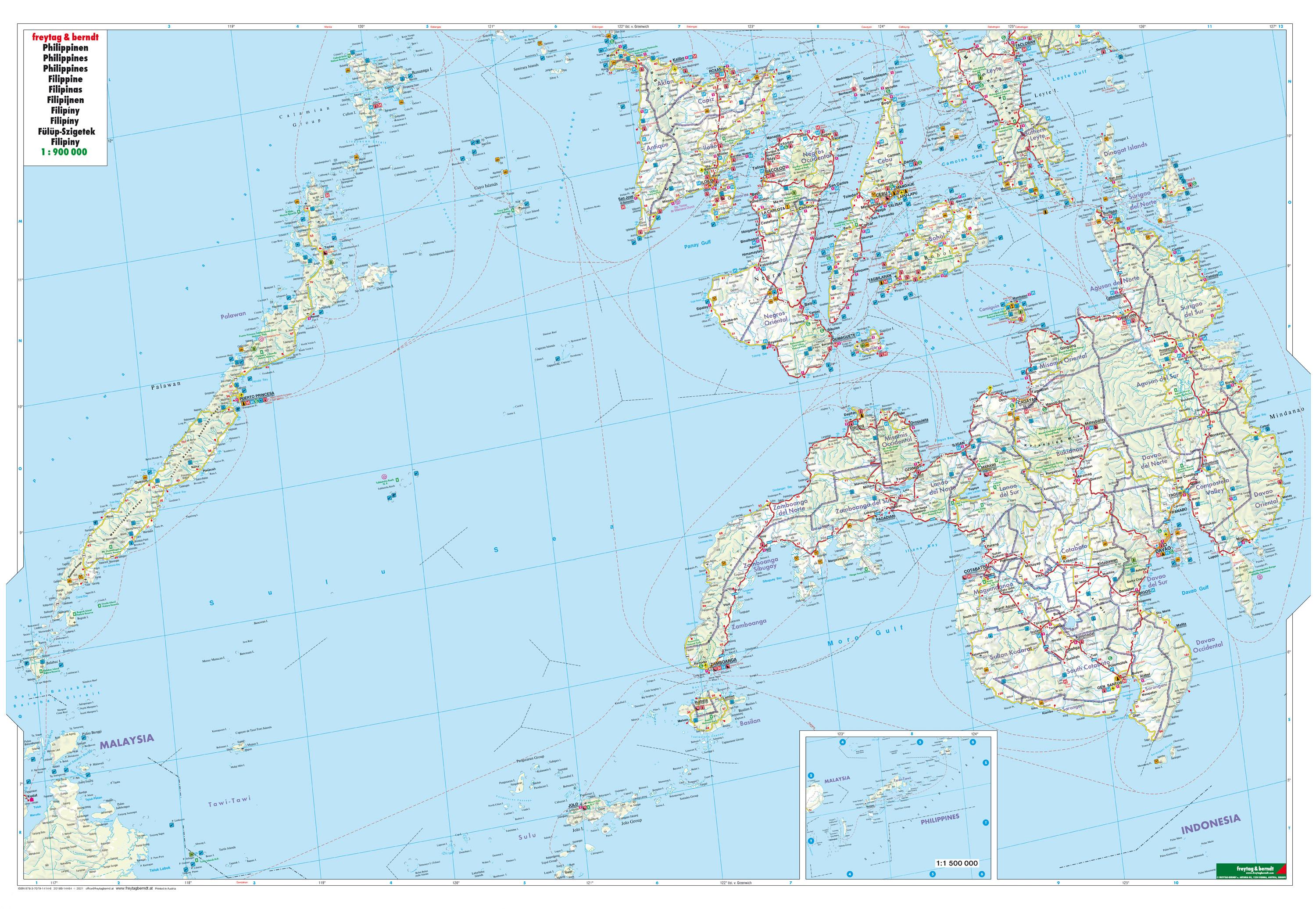 Beispielinhalt (Bild) Philippinen, Autokarte 1:900.000