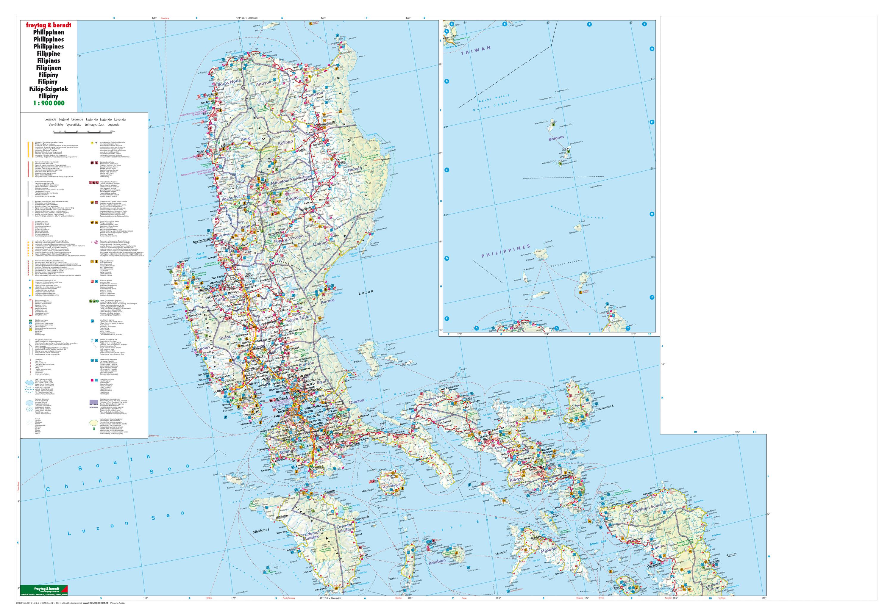Beispielinhalt (Bild) Philippinen, Autokarte 1:900.000