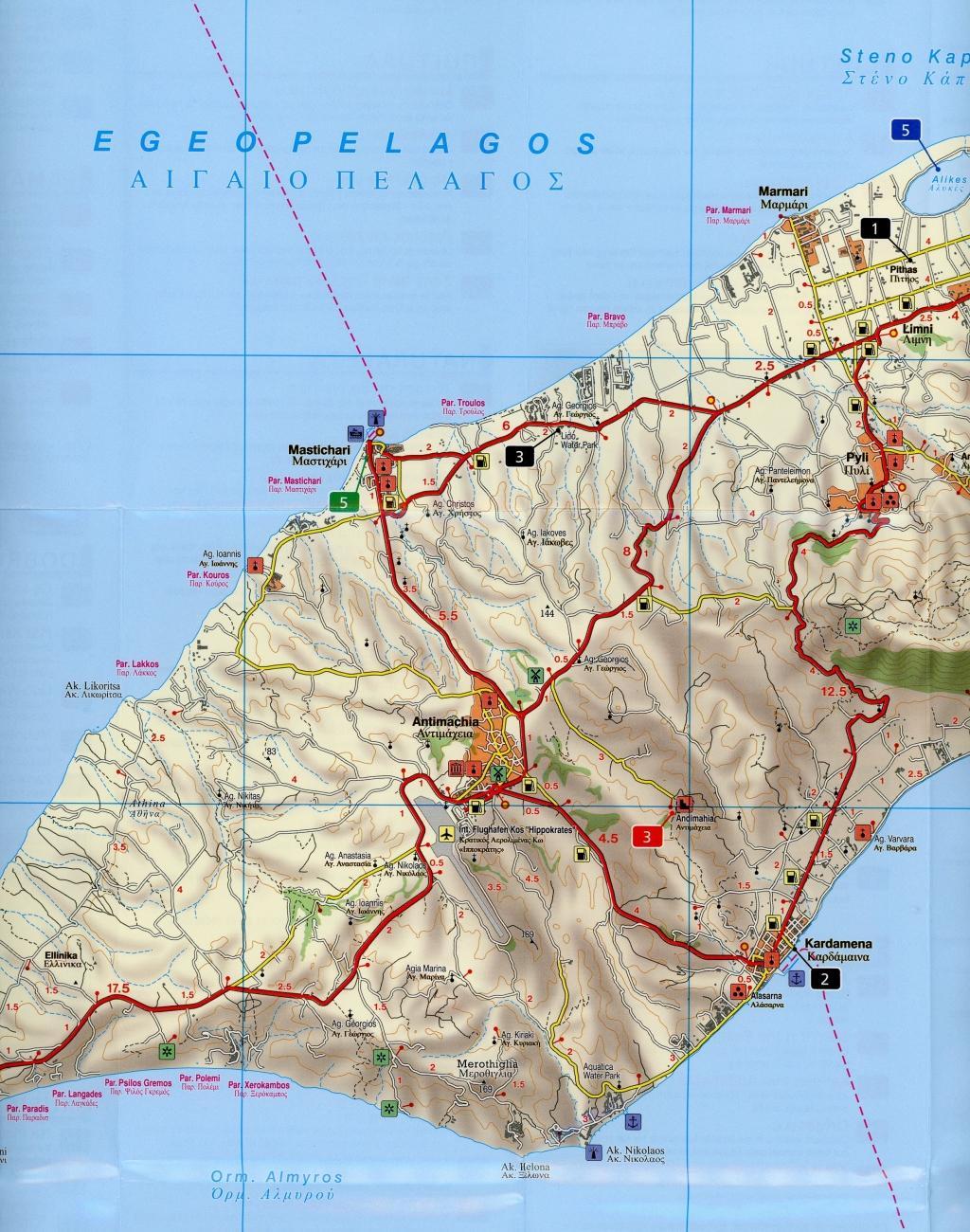 Beispielinhalt (Bild) Kos 1 : 65 000. Island Pocket + The Big Five
