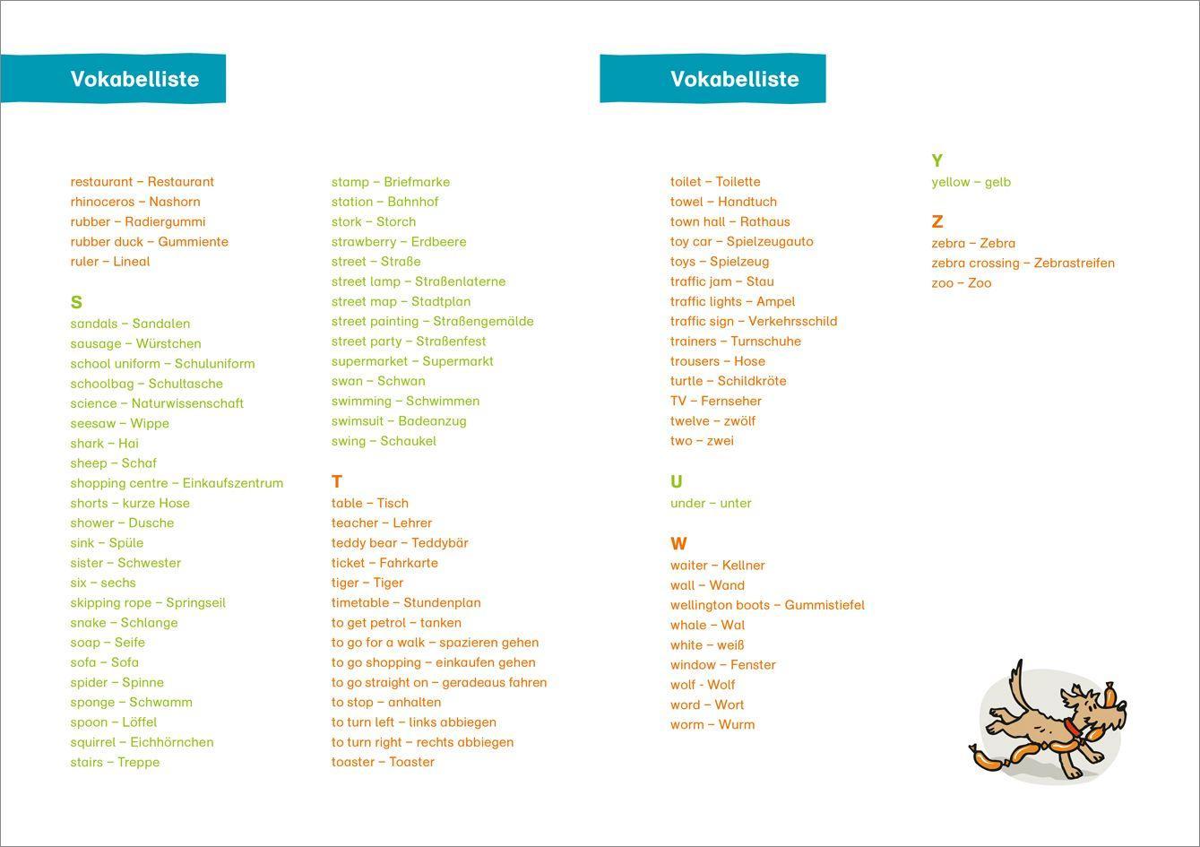 Beispielinhalt (Bild) BOOKii Grundschulwortschatz Englisch