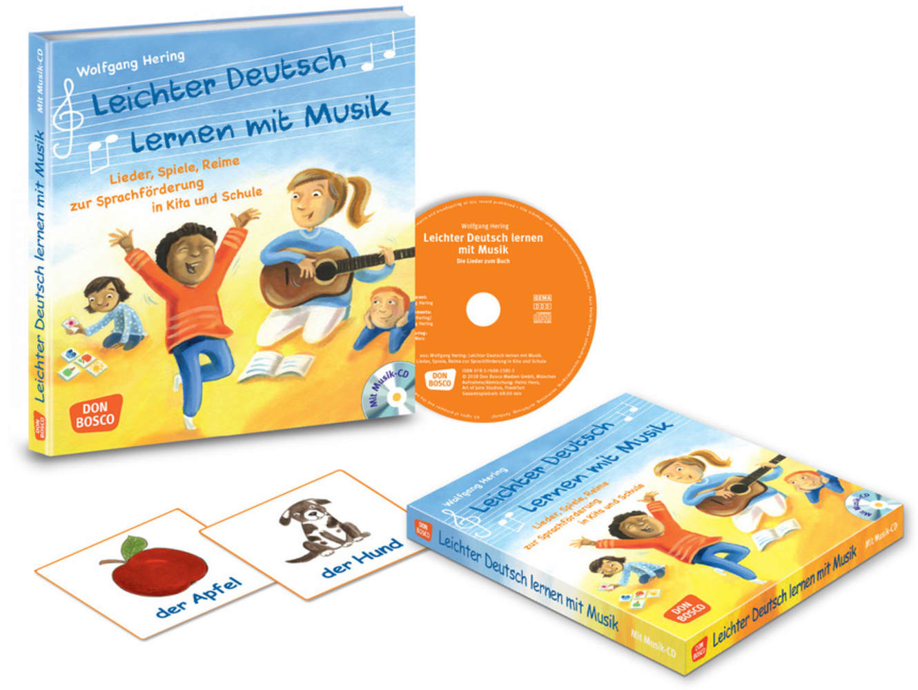 Vorderes Coverbild Leichter Deutsch lernen mit Musik, m. Audio-CD und Bildkarten