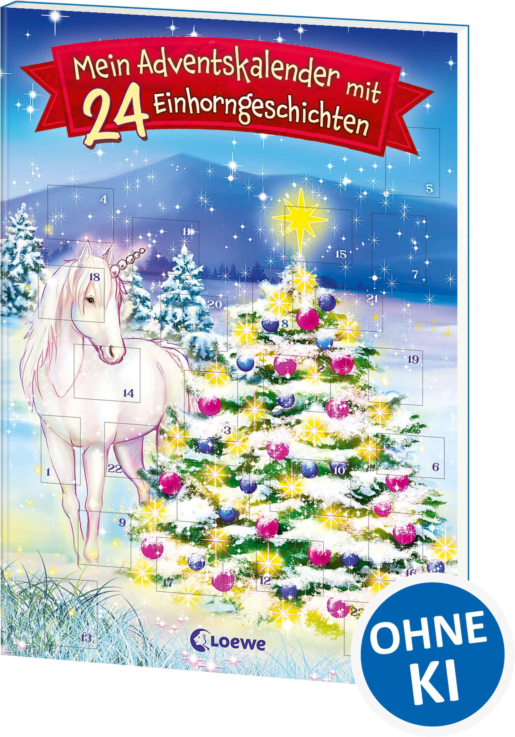 Vorderes Coverbild Mein Adventskalender mit 24 Einhorngeschichten